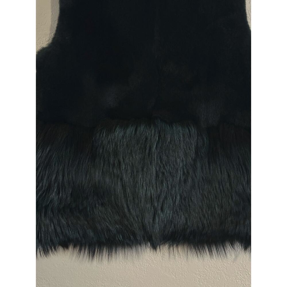 RARE Co Collection Peplum Fur Vest Forest Green size S Fox & Hare Fur Silk lined - Picture 12 of 16